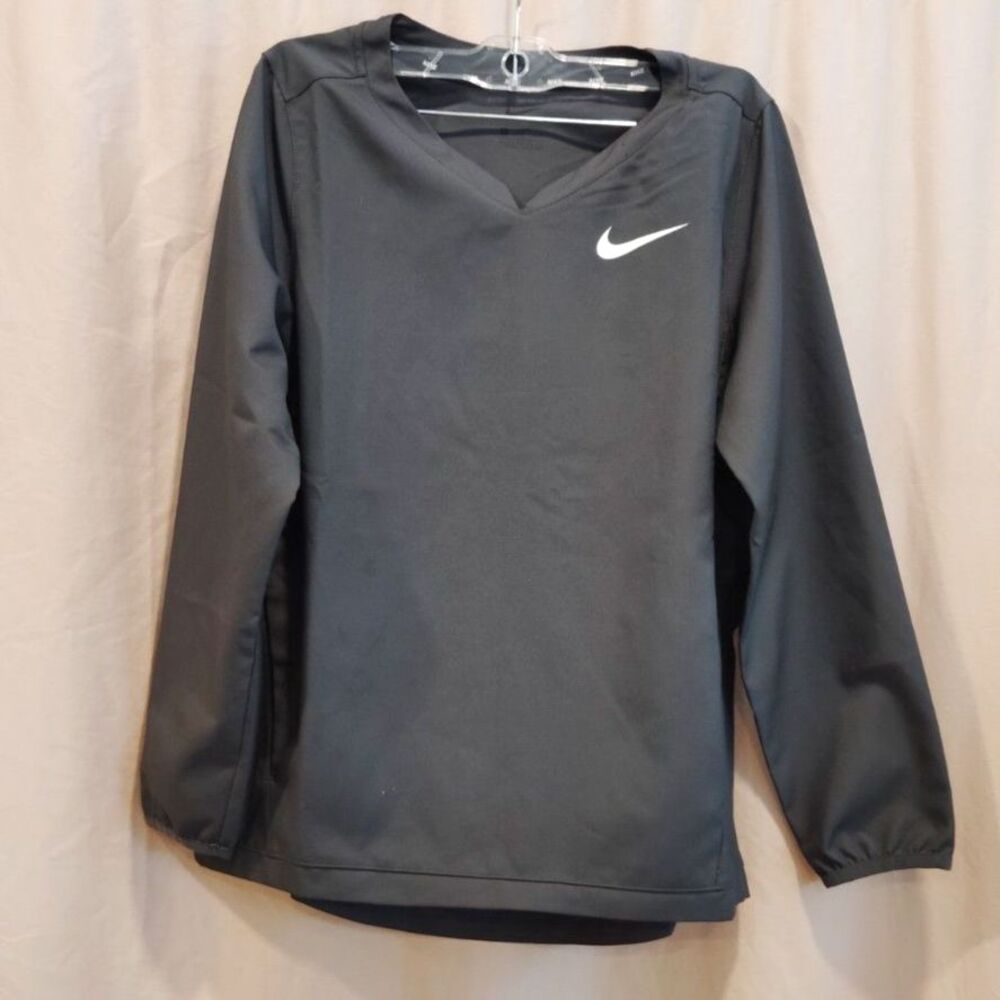 EUC Nike Youth Medium Charcoal Grey V-Neck Windbreaker Pullover